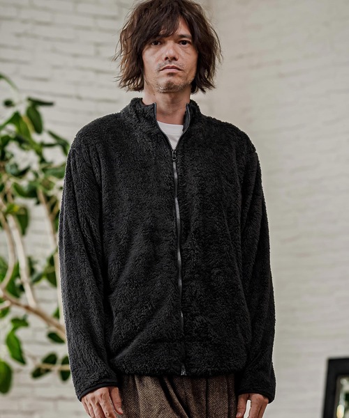CAMBIO(カンビオ)の「mj11810- Double Shaggy Zip Blouson ジップアップブルゾン(AI-262-09)(ブルゾン・メンズ・ブラック/ベージュ/グレー・S/M/L)」の6枚目の写真