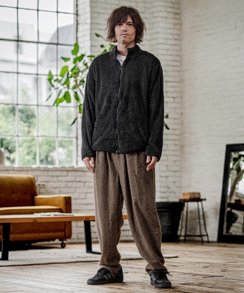 CAMBIO(カンビオ)の「mj11810- Double Shaggy Zip Blouson ジップアップブルゾン(AI-262-09)(ブルゾン・メンズ・ブラック/ベージュ/グレー・S/M/L)」の8枚目の写真