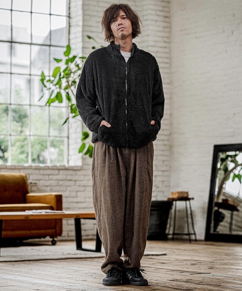 CAMBIO(カンビオ)の「mj11810- Double Shaggy Zip Blouson ジップアップブルゾン(AI-262-09)(ブルゾン・メンズ・ブラック/ベージュ/グレー・S/M/L)」の9枚目の写真