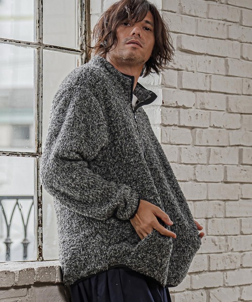 CAMBIO(カンビオ)の「mj11810- Double Shaggy Zip Blouson ジップアップブルゾン(AI-262-09)(ブルゾン・メンズ・ブラック/ベージュ/グレー・S/M/L)」の10枚目の写真