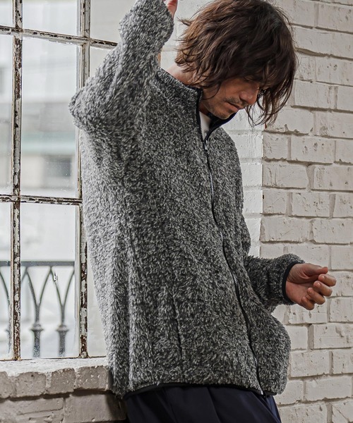 CAMBIO(カンビオ)の「mj11810- Double Shaggy Zip Blouson ジップアップブルゾン(AI-262-09)(ブルゾン・メンズ・ブラック/ベージュ/グレー・S/M/L)」の12枚目の写真