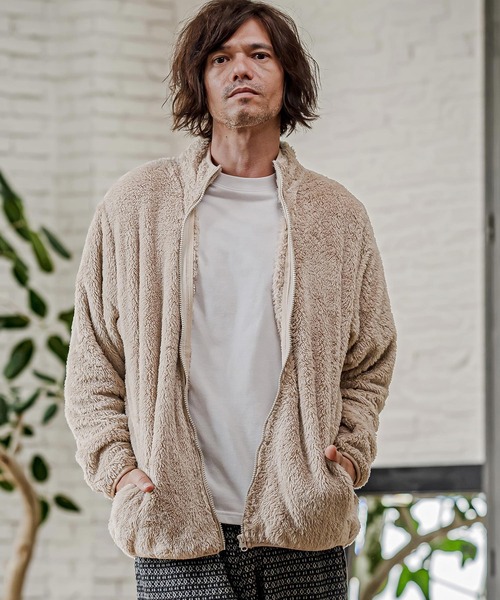 CAMBIO(カンビオ)の「mj11810- Double Shaggy Zip Blouson ジップアップブルゾン(AI-262-09)(ブルゾン・メンズ・ブラック/ベージュ/グレー・S/M/L)」の17枚目の写真