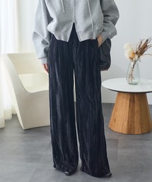 クラッシュベロア2タックワイドパンツ