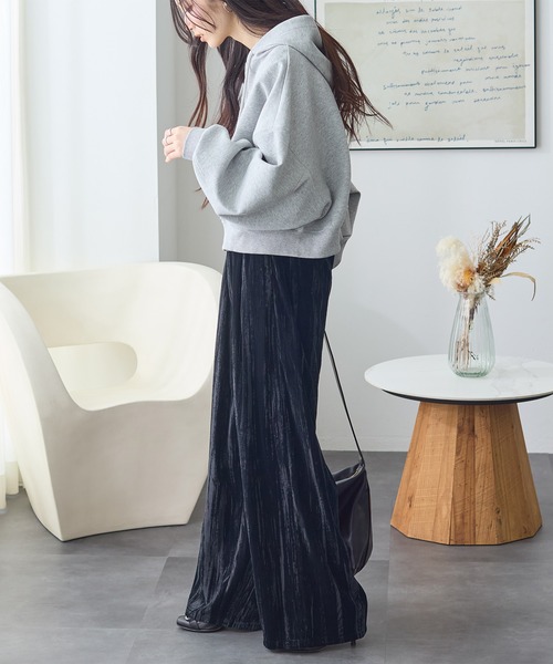 ReDial(リダイアル)の「クラッシュベロア2タックワイドパンツ(その他パンツ・レディース・ブラウン/グレイッシュベージュ/ブラック・3L/LL/L/M)」の19枚目の写真