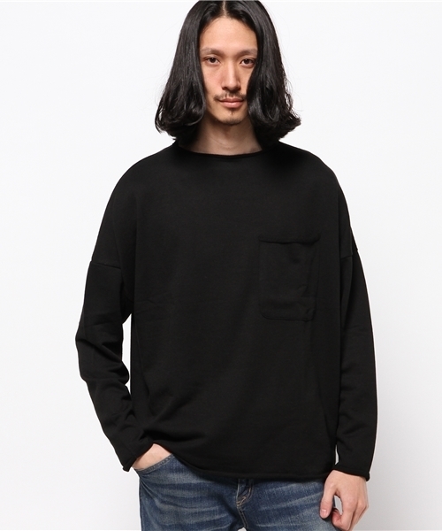 WHO'S WHO gallery（フーズフーギャラリー）の「【GIGGER】麻混裏毛ロールボートネックスウェット（スウェット・メンズ・アイボリー/グレー/ネイビー/ブラック・MEDIUM/LARGE）」の3枚目の写真