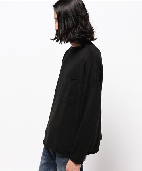 WHO'S WHO gallery（フーズフーギャラリー）の「【GIGGER】麻混裏毛ロールボートネックスウェット（スウェット・メンズ・アイボリー/グレー/ネイビー/ブラック・MEDIUM/LARGE）」の5枚目の写真