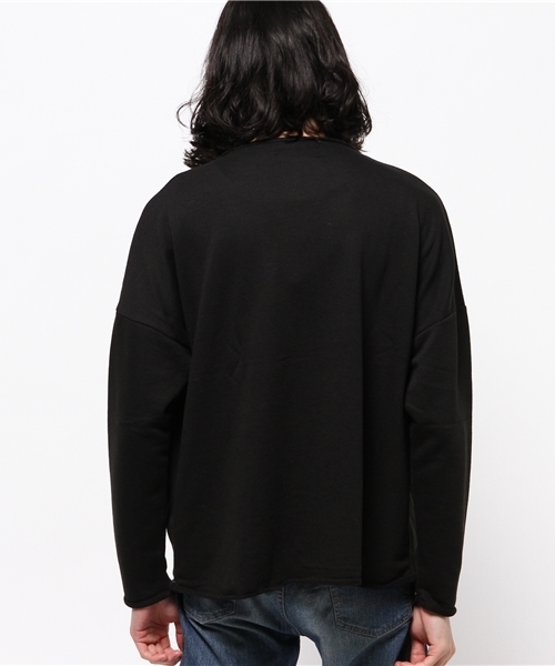 WHO'S WHO gallery（フーズフーギャラリー）の「【GIGGER】麻混裏毛ロールボートネックスウェット（スウェット・メンズ・アイボリー/グレー/ネイビー/ブラック・MEDIUM/LARGE）」の6枚目の写真