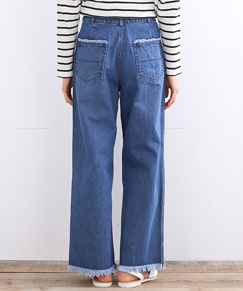 B:MING by BEAMS（ビーミングバイビームス）の「【予約】【InRed6月号掲載】【VERY5月号掲載】ビーミング by ビームス / フリンジデニムパンツ（デニムパンツ・レディース・ホワイト/インディゴブルー・MEDIUM/SMALL）」の10枚目の写真