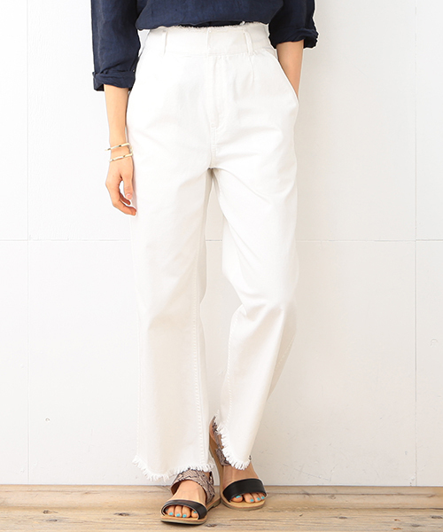 B:MING by BEAMS（ビーミングバイビームス）の「【予約】【InRed6月号掲載】【VERY5月号掲載】ビーミング by ビームス / フリンジデニムパンツ（デニムパンツ・レディース・ホワイト/インディゴブルー・MEDIUM/SMALL）」の12枚目の写真