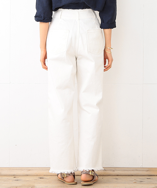 B:MING by BEAMS（ビーミングバイビームス）の「【予約】【InRed6月号掲載】【VERY5月号掲載】ビーミング by ビームス / フリンジデニムパンツ（デニムパンツ・レディース・ホワイト/インディゴブルー・MEDIUM/SMALL）」の14枚目の写真