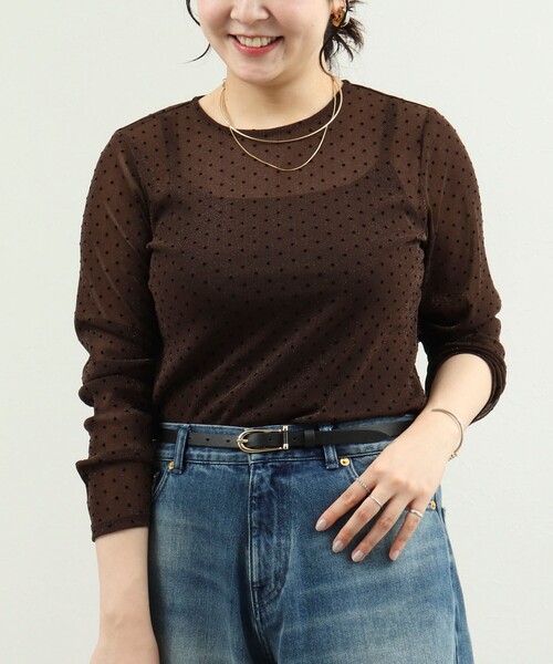 MICO COULIER(ミコクリエ)の「ラメフロッキードットプルオーバーカットソー(Tシャツ/カットソー・レディース・ブラウン/ベージュ/ブラック・38)」の11枚目の写真