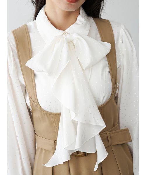 SNIDEL(スナイデル)の「バリエフレアボウタイブラウス(シャツ/ブラウス・レディース・ストライプ/ブラック/ホワイト・F)」の10枚目の写真