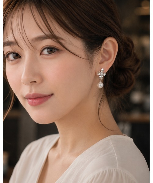 tone(トーン)の「【cocolani】メタルフラワー パール クリアビーズ イヤリング(MA)(イヤリング・レディース・シルバー/ゴールド/シルバー系その他/ゴールド系その他・FREE)」の22枚目の写真