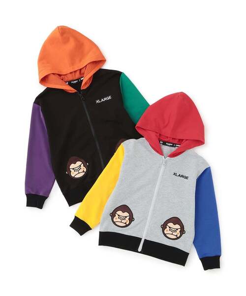 XLARGE KIDS(エクストララージキッズ)の「ファニーゴリラ カラーブロックジップパーカ(Tシャツ/カットソー・キッズ・ブラック/トップグレー・100cm/90cm/110cm/140cm/130cm/80cm/120cm)」の9枚目の写真