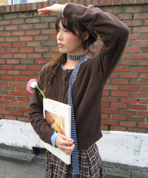 BASIC WOOL ARCHIVE CARDIGAN BROWN（カーディガン/ボレロ）｜RONRON