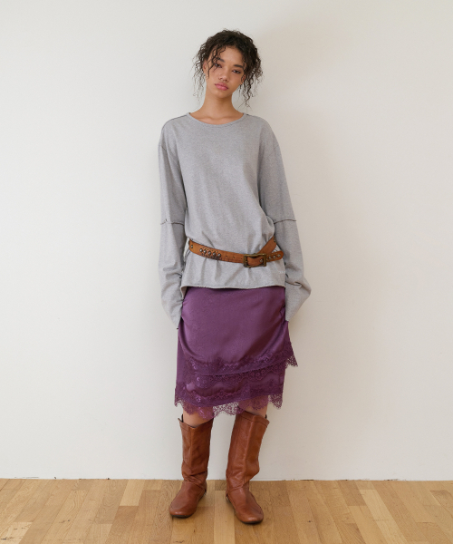 THEVINYLHOUSE（ザバイニルハウス）の「FEMININE SLIT LACE SKIRT(W) PURPLE（スカート・レディース・その他・SMALL/MEDIUM）」の4枚目の写真