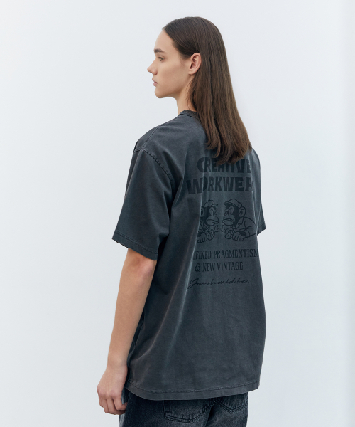 BOOVOOM（ブーブーム）の「[ビッグサイズ]リディファインドクラックピグメントTシャツ（Tシャツ/カットソー・メンズ・チャコール・XXXL/XXL/XL）」の6枚目の写真