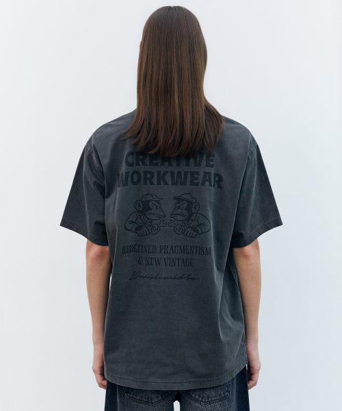 BOOVOOM（ブーブーム）の「[ビッグサイズ]リディファインドクラックピグメントTシャツ（Tシャツ/カットソー・メンズ・チャコール・XXXL/XXL/XL）」の7枚目の写真