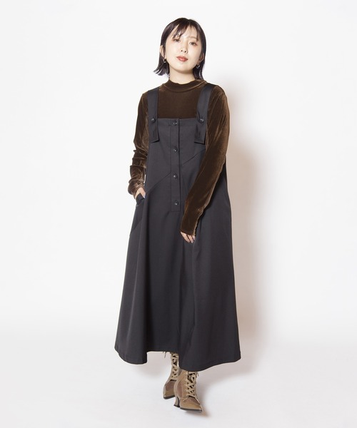 OSMOSIS(オズモーシス)の「フロッキーハイネック切替長袖Tシャツ(Tシャツ/カットソー・レディース・ブラウン/グレー/ブラック・ONE SIZE)」の8枚目の写真