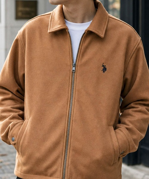JOHN'S CLOSET(ジョンズクローゼット)の「【18】〔U.S.POLO ASSN/ユーエスポロアッスン〕メルトン ワンポイントロゴ ジップアップブルゾン ユニセックス/メンズ/レディース(ブルゾン・メンズ・アイボリー/ブラック/チャコールグレー/ネイビー/キャメル・LARGE/MEDIUM)」の5枚目の写真