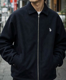 【18】〔U.S.POLO ASSN/ユーエスポロアッスン〕メルトン ワンポイントロゴ ジップアップブルゾン ユニセックス/メンズ/レディース