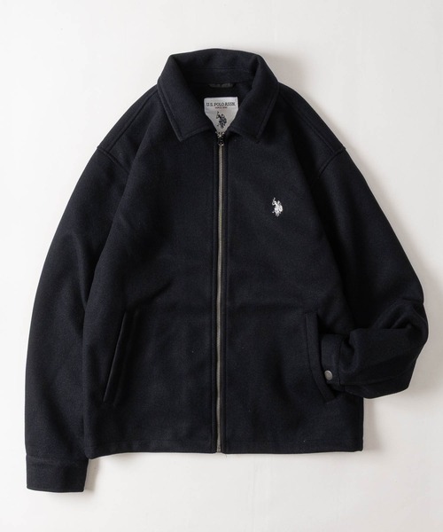 JOHN'S CLOSET(ジョンズクローゼット)の「【18】〔U.S.POLO ASSN/ユーエスポロアッスン〕メルトン ワンポイントロゴ ジップアップブルゾン ユニセックス/メンズ/レディース(ブルゾン・メンズ・アイボリー/ブラック/チャコールグレー/ネイビー/キャメル・LARGE/MEDIUM)」の10枚目の写真