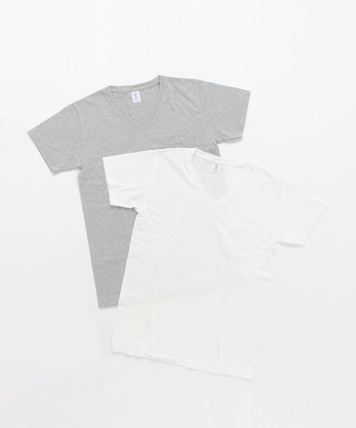 Velva Sheen（ベルバシーン）の「【Velva Sheen】ベルバシーン 　2パックＶネックＴシャツ（Tシャツ/カットソー・メンズ・ネイビー/ブルー系その他/ホワイト×グレー/ホワイト×ブラック/ブラック×グレー/ホワイト×ネイビー/ブラック×ホワイト・LARGE/SMALL/MEDIUM）」の2枚目の写真