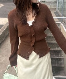 コルセットデザインニットカーディガン