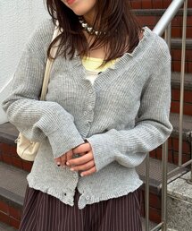 コルセットデザインニットカーディガン