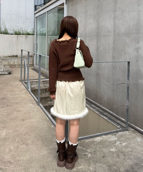 CIAOPANIC(チャオパニック)の「コルセットデザインニットカーディガン(ニット/セーター・レディース・ローズ/ブラウン/グレー・ONE SIZE)」の22枚目の写真