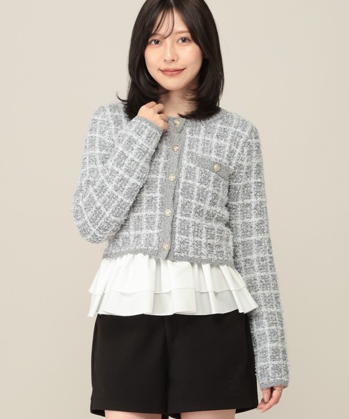 Heather（ヘザー）の「ツイードラメニットカーディガン　1075097（カーディガン/ボレロ・レディース・クリーム/ブラック/グレー・FREE）」の3枚目の写真