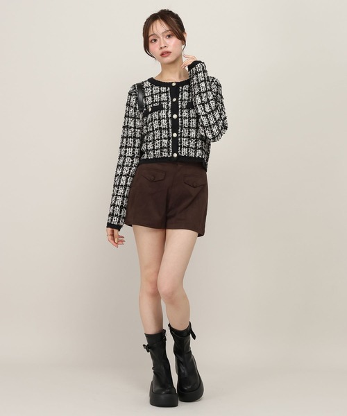 Heather（ヘザー）の「ツイードラメニットカーディガン　1075097（カーディガン/ボレロ・レディース・クリーム/ブラック/グレー・FREE）」の4枚目の写真