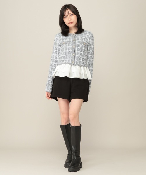 Heather（ヘザー）の「ツイードラメニットカーディガン　1075097（カーディガン/ボレロ・レディース・クリーム/ブラック/グレー・FREE）」の7枚目の写真