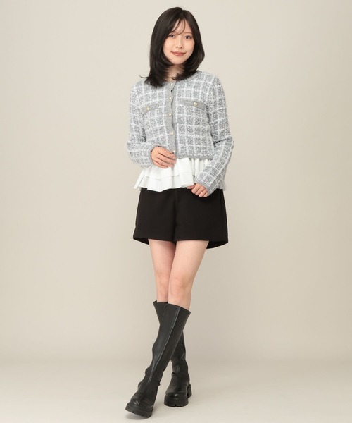 Heather（ヘザー）の「ツイードラメニットカーディガン　1075097（カーディガン/ボレロ・レディース・クリーム/ブラック/グレー・FREE）」の8枚目の写真