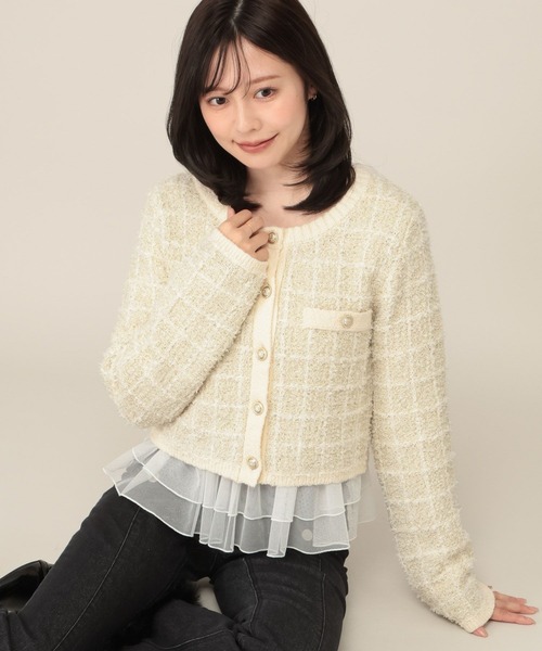 Heather（ヘザー）の「ツイードラメニットカーディガン　1075097（カーディガン/ボレロ・レディース・クリーム/ブラック/グレー・FREE）」の15枚目の写真