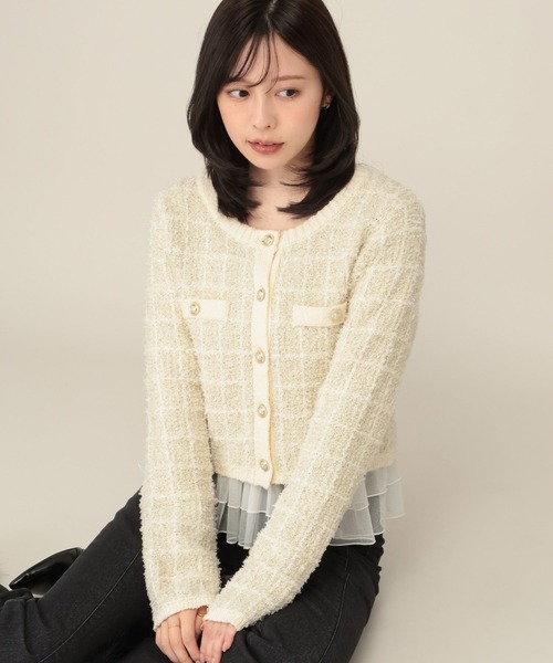 Heather（ヘザー）の「ツイードラメニットカーディガン　1075097（カーディガン/ボレロ・レディース・クリーム/ブラック/グレー・FREE）」の16枚目の写真