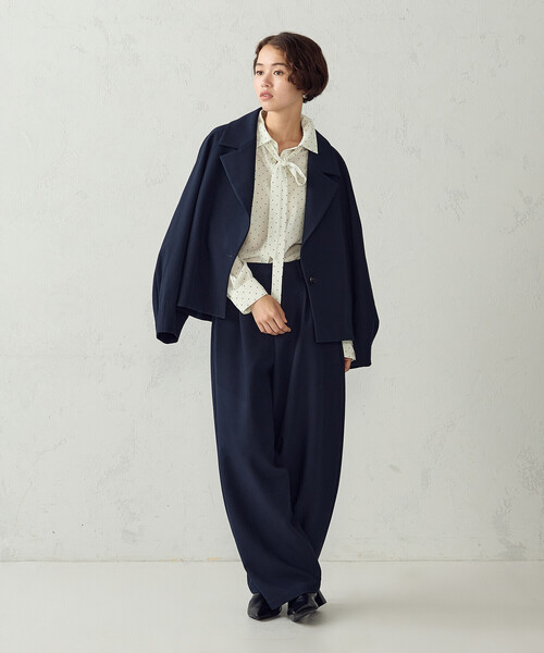 COMME CA ISM(コムサイズム)の「ドット柄 ボウタイ付き オーバーサイズシャツ(シャツ/ブラウス・レディース・ブラック×ホワイト/ホワイト×ブラック・M/L)」の3枚目の写真