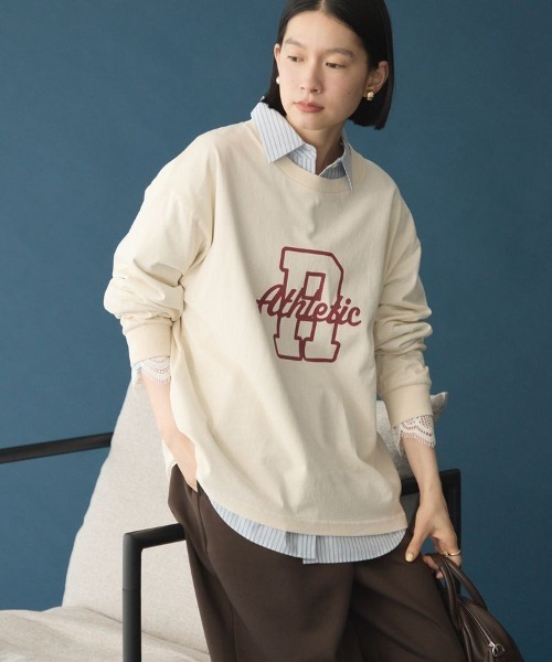 AMERICAN HOLIC(アメリカンホリック)の「【RUSSELL】アソートロゴロンT(Tシャツ/カットソー・レディース・アイボリー/ネイビー/イエロー/オレンジ・FREE)」の1枚目の写真