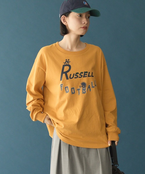 AMERICAN HOLIC(アメリカンホリック)の「【RUSSELL】アソートロゴロンT(Tシャツ/カットソー・レディース・アイボリー/ネイビー/イエロー/オレンジ・FREE)」の16枚目の写真