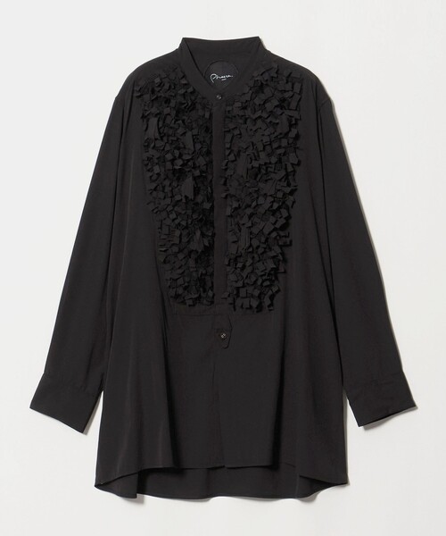 Pheeta(フィータ)の「<Pheeta>Vivien ノーカラーシャツ / 016C-22(シャツ/ブラウス・レディース・ブラック/ホワイト・FREE)」の9枚目の写真