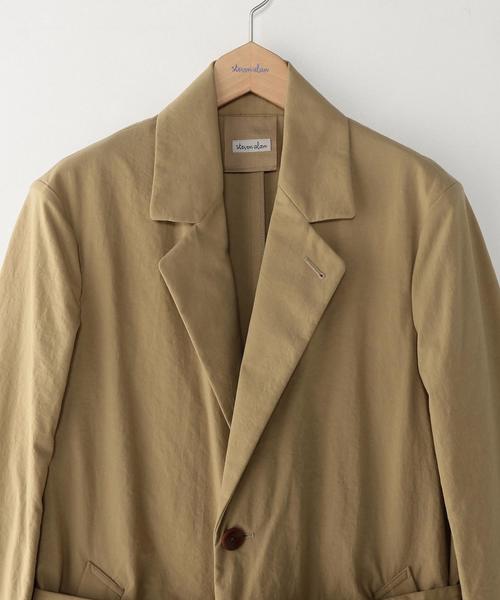 Steven Alan(スティーブンアラン)の「<Steven Alan> NYLON OXFORD WRAP COAT/コート◆(ステンカラーコート・メンズ・ネイビー/ベージュ・SMALL/LARGE/MEDIUM/X-LARGE)」の4枚目の写真