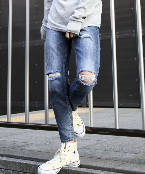 Denime（ドゥニーム）の「ボーイズデニムパンツ（デニムパンツ・レディース・インディゴブルー/ライトインディゴブルー・MEDIUM/SMALL/X-SMALL）」の2枚目の写真