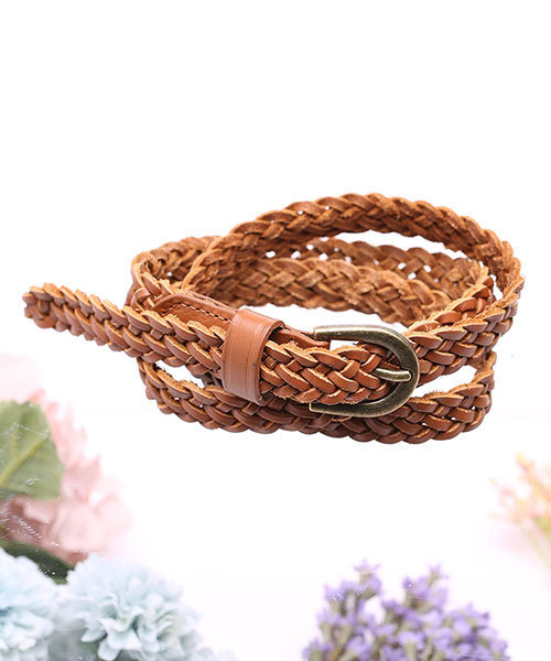 NANO universe（ナノユニバース）の「細メッシュレザーベルト（ベルト・レディース・ブラック/ダークブラウン/キャメル・FREE）」の3枚目の写真