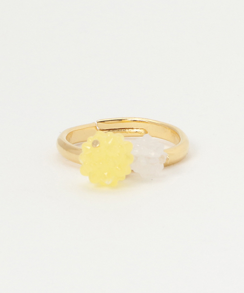 カヤ(カヤ)の「【カヤ】金平糖ふたつぶリング(リング・レディース・ピンク/イエロー/オレンジ/グリーン/ブルー/パープル・FREE)」の1枚目の写真