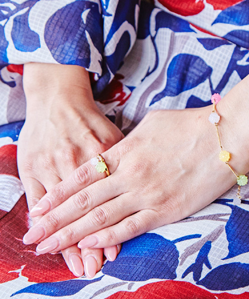 カヤ(カヤ)の「【カヤ】金平糖ふたつぶリング(リング・レディース・ピンク/イエロー/オレンジ/グリーン/ブルー/パープル・FREE)」の2枚目の写真