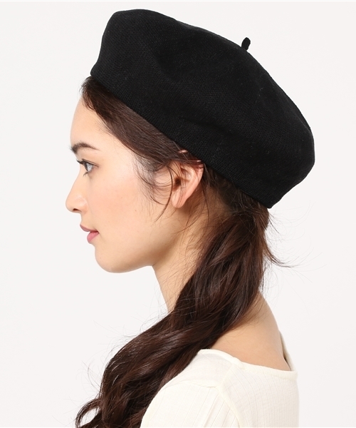 LBC（エルビーシー）の「コットンサーモベレー帽                     （ハンチング/ベレー帽・レディース・ブラック/オフホワイト/グレー/ブルー・ONE SIZE）」の5枚目の写真