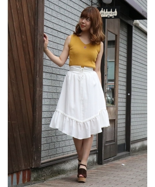 dazzlin（ダズリン）の「オールドローズニットタンク（ニット/セーター・レディース・ブラウン/アイボリー/マスタード/ネイビー/パープル・FREE）」の19枚目の写真