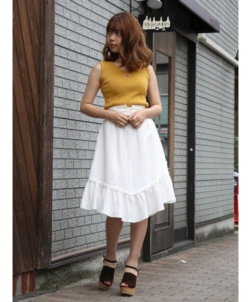 dazzlin（ダズリン）の「オールドローズニットタンク（ニット/セーター・レディース・ブラウン/アイボリー/マスタード/ネイビー/パープル・FREE）」の21枚目の写真