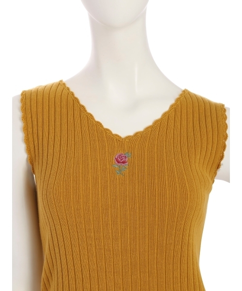 dazzlin（ダズリン）の「オールドローズニットタンク（ニット/セーター・レディース・ブラウン/アイボリー/マスタード/ネイビー/パープル・FREE）」の13枚目の写真