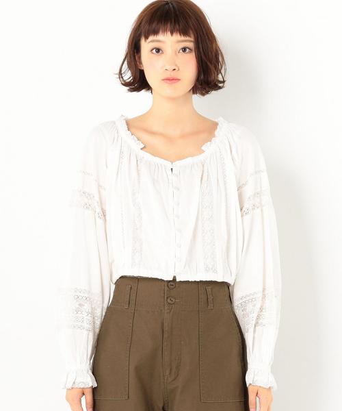 Another Edition(アナザーエディション)の「レースコンビブラウス(シャツ/ブラウス・レディース・オフホワイト/ブラック・FREE)」の4枚目の写真